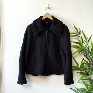 Athleta Black Fleece Jacket Sz M medium